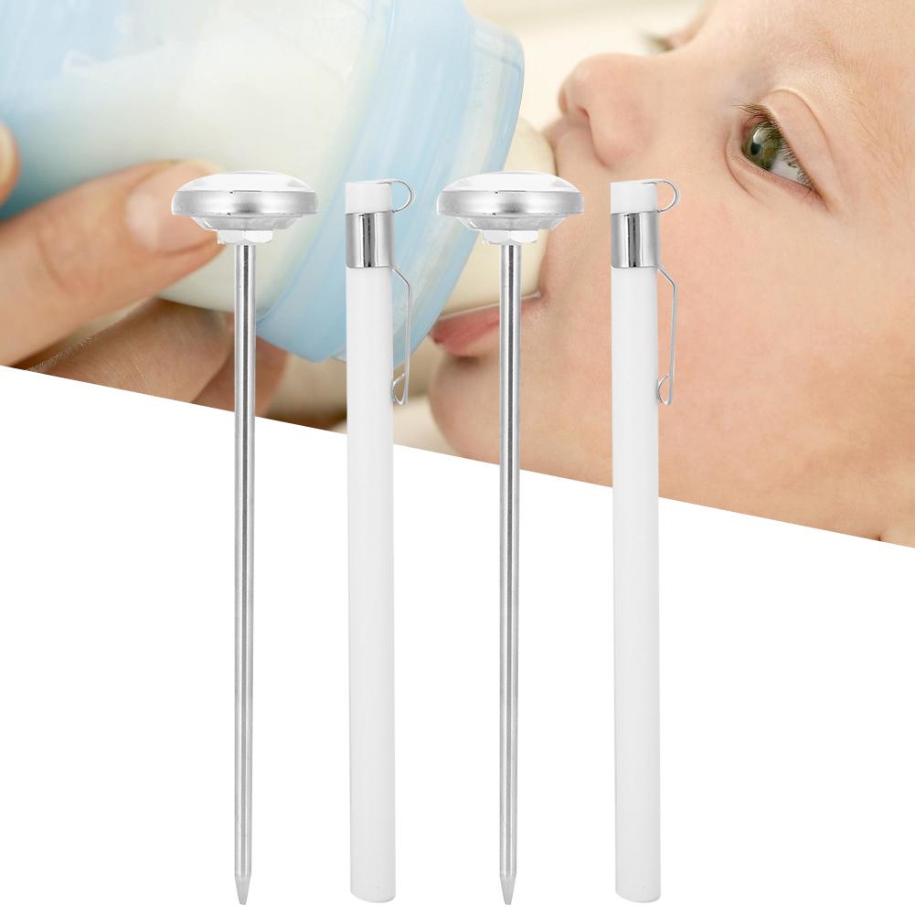 2pcs Professional Kitchen Milk Bottle Thermometer Instant Read Needle Thermometer Cooking ToolsWhite