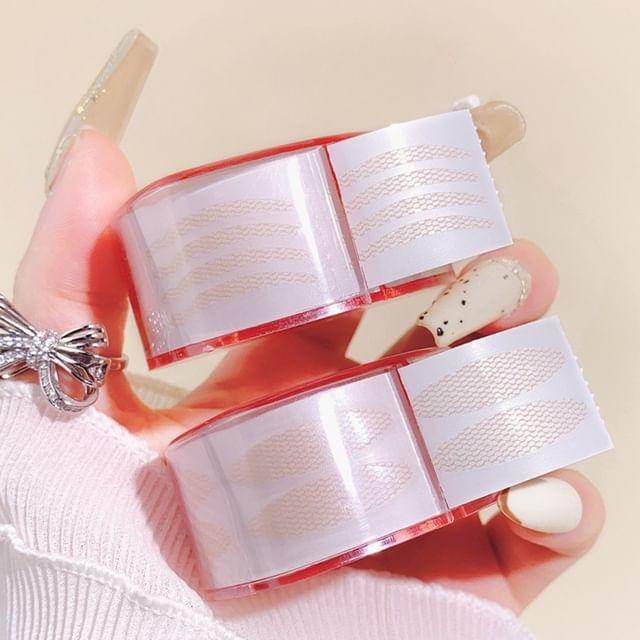 Worthbuy - Set: Double Eyelid Tape + Applicator + Mini Tweezers (Various Designs) 03 - GJ15 - Pink