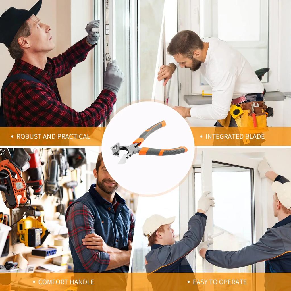 Right Angle Plier V Pliers Miter Shear Cutter Trunking Shears 90 Degree Rubber Strip Scissors for Windows Seal Strip with Blades