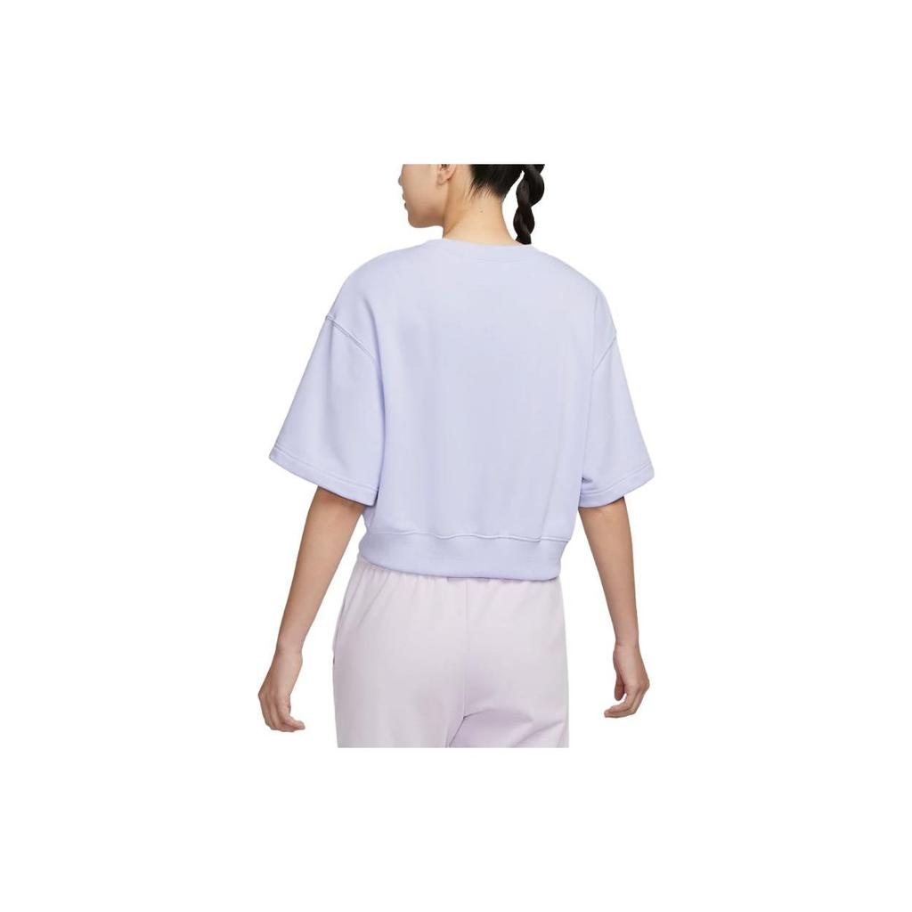 Nike Sportswear City Utility Solid Logo Loose Short Sleeve T-Shirt Women Tops Oxygen-Purple DV8039-536