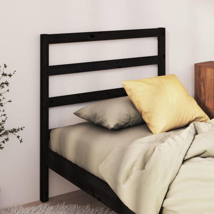 VidaXL Tête de lit Noir 96x4x100 cm Bois massif de pin 817624