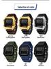 Sanda Luminous Waterproof Teen Alarm Watch - Square Electronic Sports Countdown Timer