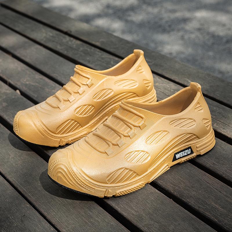 

Новые мужские и женские резиновые сапоги большого размера, короткие водонепроницаемые сапоги, модные нескользящие водонепроницаемые ботинки для работы и кухни 36