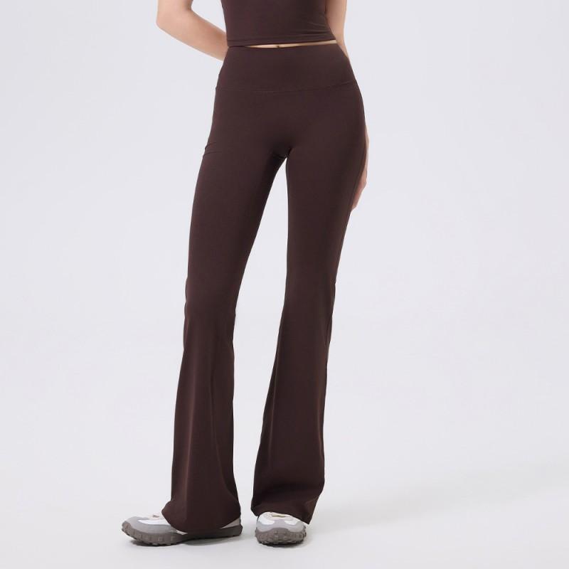 High-Waisted Butt-Lifting Yoga Leggings With Deep V Waistband Stretchy Flared Fitness Pants Women