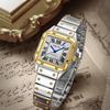 Quadratische Damen Uhren Damen Quarz Uhr Weibliche Armbanduhr Edelstahl Bambus Armband Lässig Dame Uhr Relogio Feminino