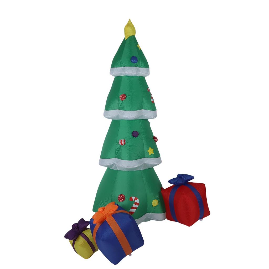 6.9ft Inflatable Xmas Tree Outdoor Decoration Blow Up Xmas Tree Yard Decor with LED Light for Xmas Holiday Party Garden Patio Lawn Decor