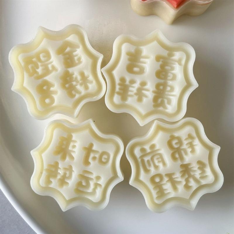 Characters Pattern Moon Cake Press Molds Cookie Stamp Chinese MidAutumn Moon Cake Maker Decorating Tool for Cookie