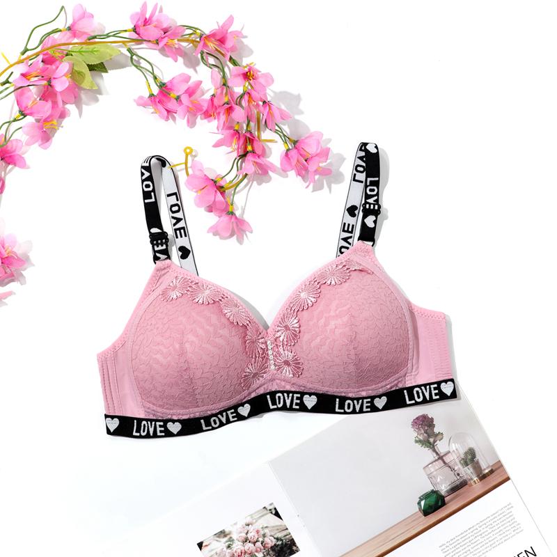 Damen Dünner Übergröße BH Sexy Romantische Französische Spitze BH Druck Push Up mit Bügel BHs 85C-100C-28012