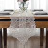 White Embroidered Table Runner European Lace Wedding Table Flag Simple Fabric TV Cabinet Cover Beautiful Dustproof Cloth