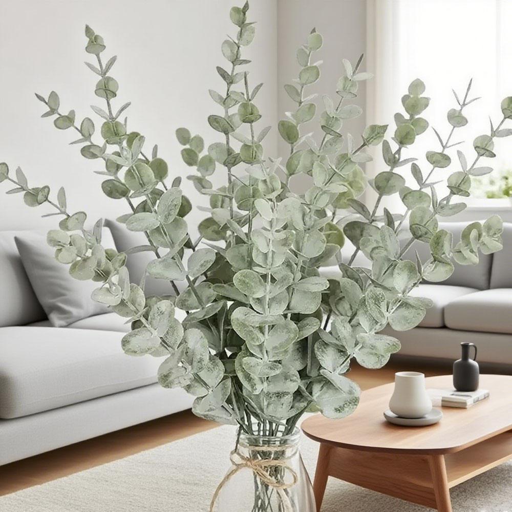 10pcs Artificial Eucalyptus Stems Leaf Home Flowers Bouquet Centerpiece Wedding Christmas Decor Fake Eucalyptus Greenery