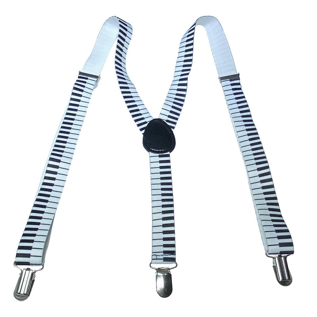 Unisex Sequin Y Back Suspenders 3 Clips Adjustable Elastic Braces