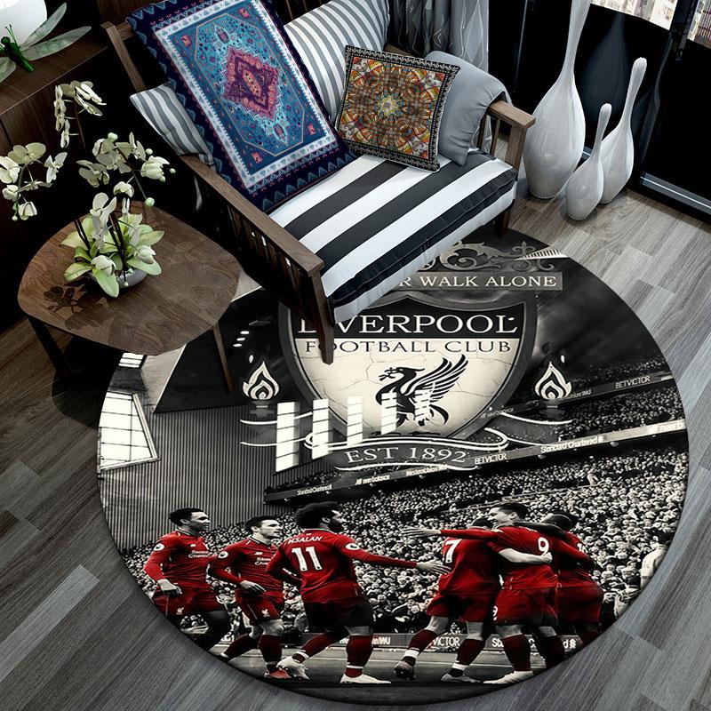 Liverpool Players Pattern Round rug,Carpet Rug for Living Room Bedroom Playroom ,Non-slip Floor Mat,Holiday Gifts and Birthday Gifts.
