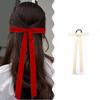 Elegant Skinny Hair Bows with Long Tassels Tails Ribbon Hair Scrunchie for Women and Girls for Fall Winter Outfits