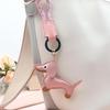 Mini Dachshund Cowhide Keychain: High-Quality Anti-Lost Lanyard with Cute Doll Pendant