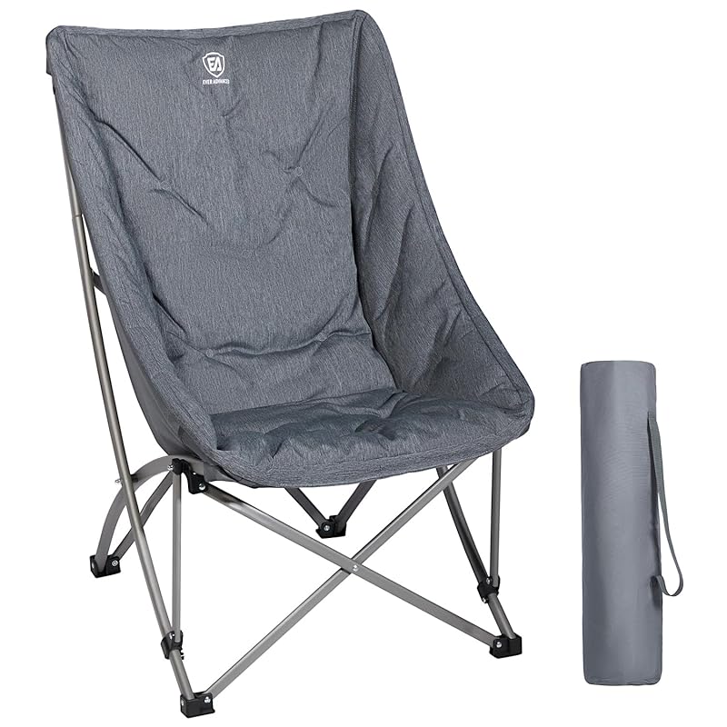 

EVER ADVANCED outdoor chair high back chair 6CM cushion folding chair Load capacity 120kg Seater for one person camp outdoor Indoor barbecue garden