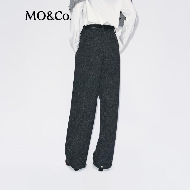 MO&Co. British Style Loose Fit Wool Blend Trousers