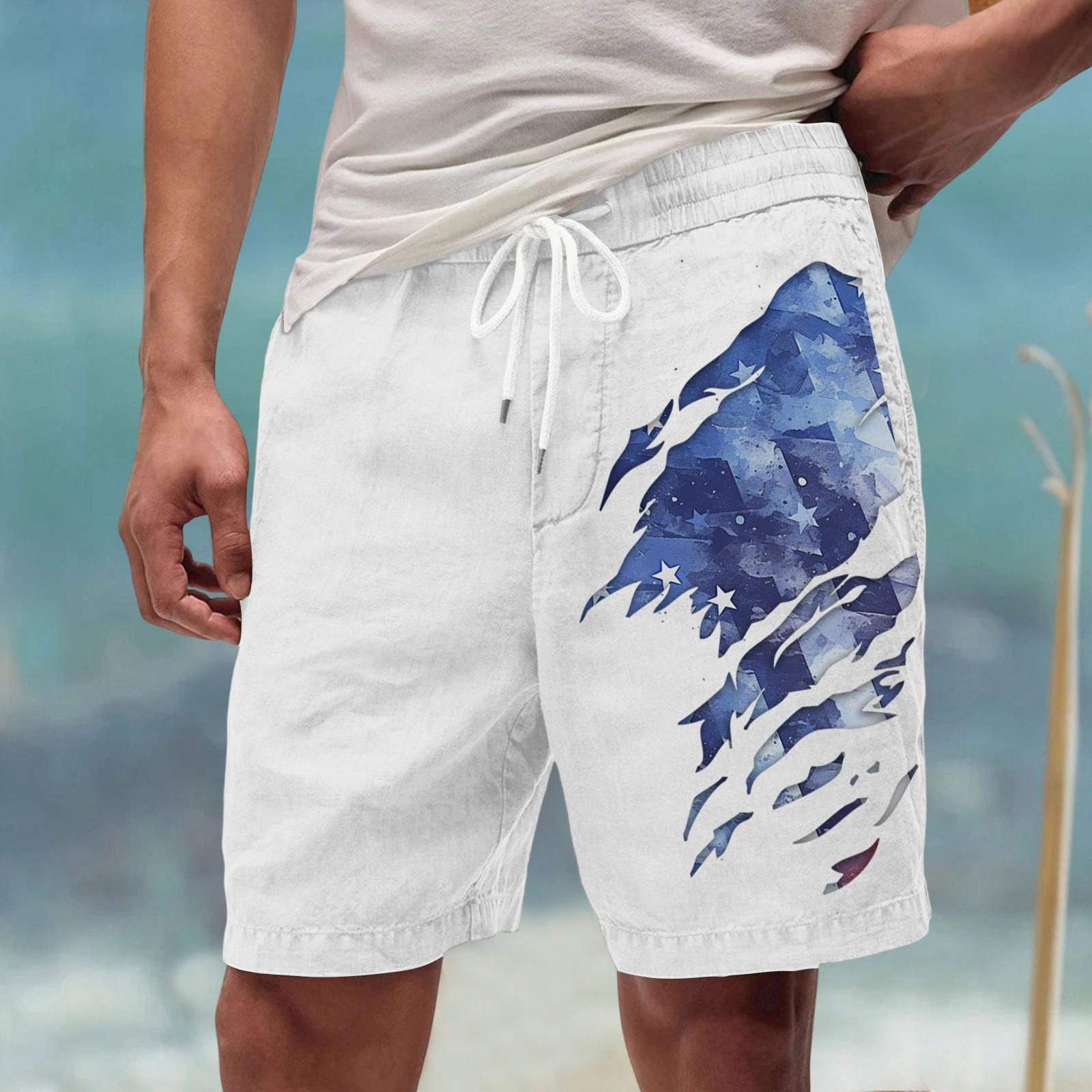 

Чоловічі літні великі повсякденні спортивні штани пляжні шорти XXL білий