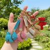 Cartoon Crystal Dog Pendant Korean Bag Charm Cute Rhinestone Car Keyring  Girls Boys