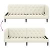 Corner Bed Frame Cream 90 X 200 Cm Velvet
