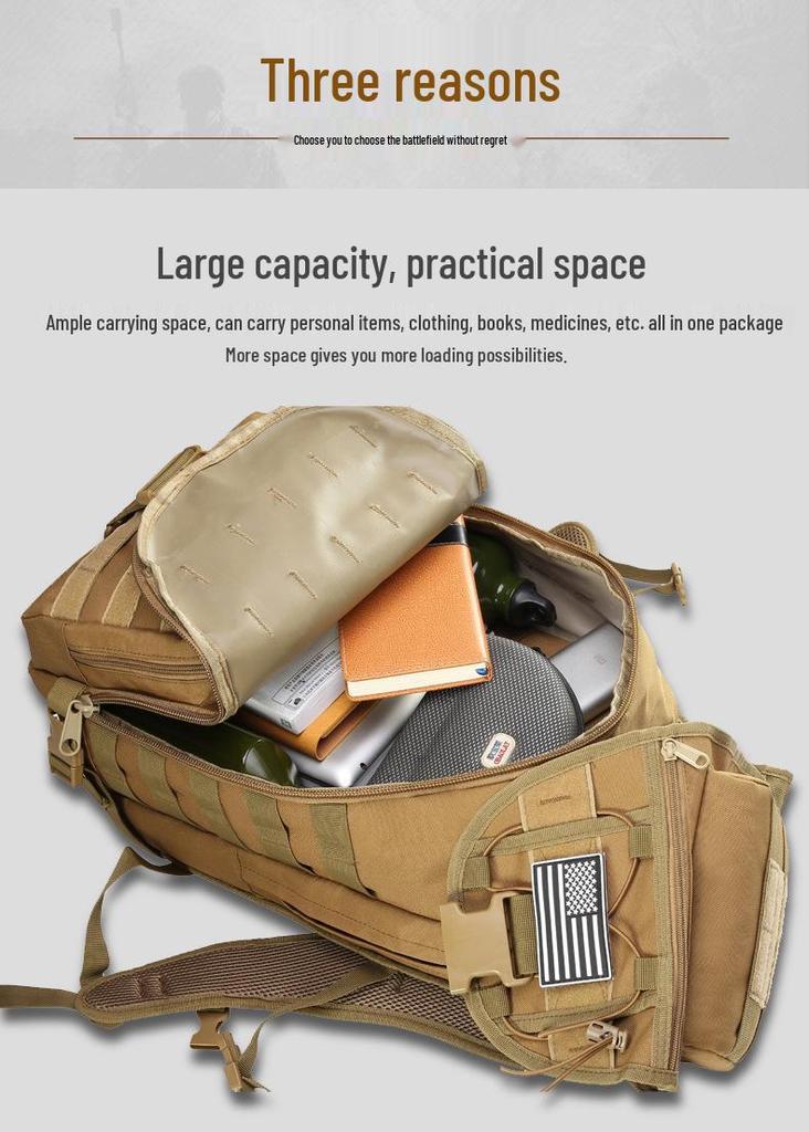 X7 Tactical Waterproof Men's Hiking Backpack - Outdoor Travel & Camping Double Shoulder Bag