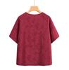 Summer Set for Middle-Aged Women Short Sleeve Pure Cotton Mom T-Shirt plus Size Grandma Clot