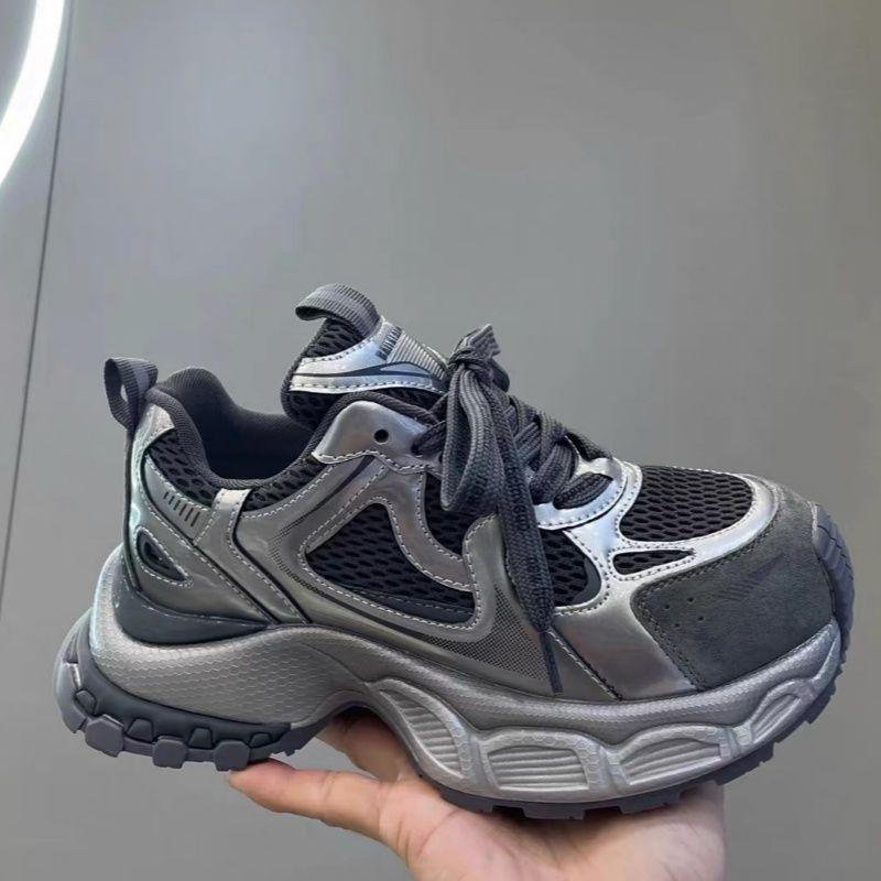 2025 European Little Monster Dad Sneakers: Lightweight Platform Fashion with Lace-Up Style for Autumn