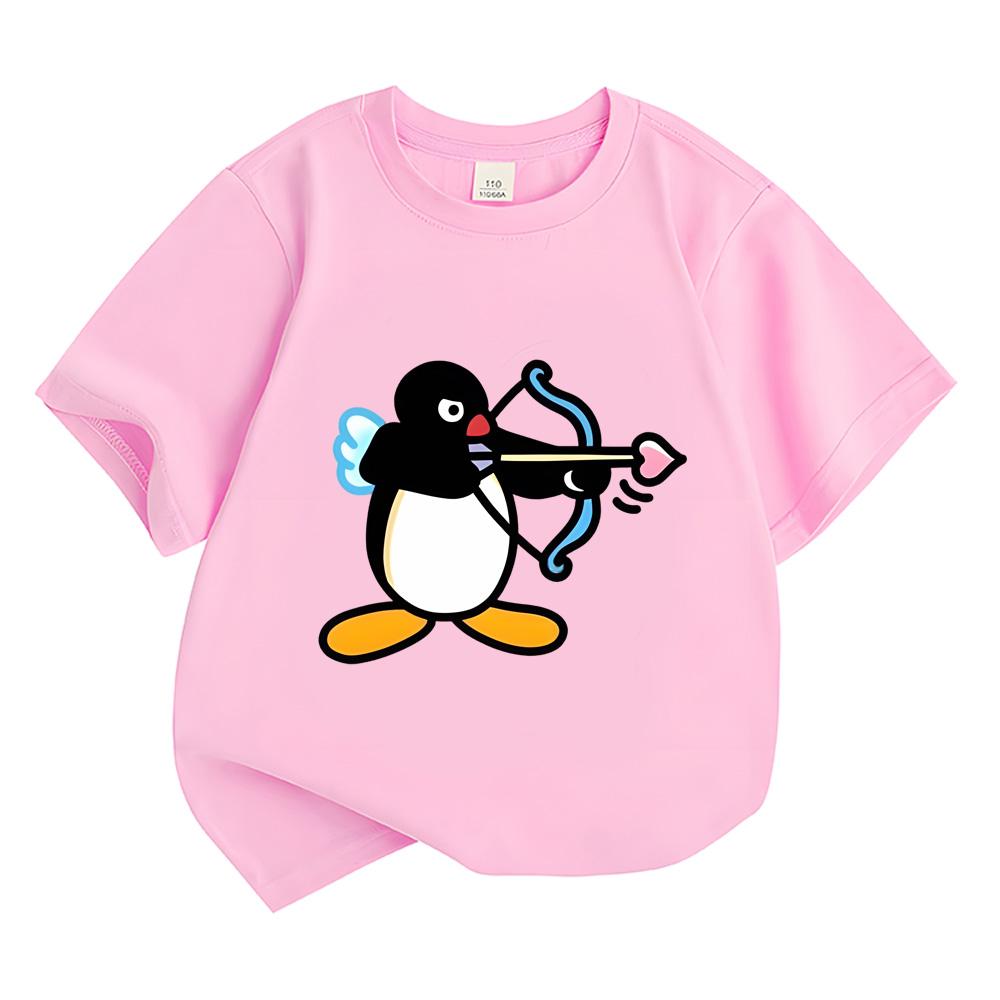 2026 NEW Cartoon Pingu T-shirt Manga/Comic Boys Girls Kids Clothing Tops Streetwear Short Sleeves Sports Fashion Tees Toddler