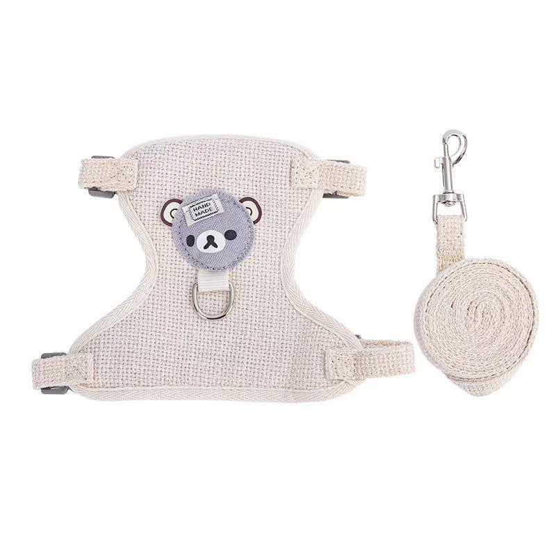 

Teddy Bichon Frise Vest-Style Dog Leash & Harness for Small Dogs and Cats S (3-6 jin)