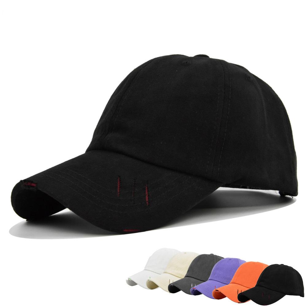 New Hole Baseball Caps Men Women Solid Color Cotton Sunhat Outdoor Sports Cycling Hats Fashion Unisex Sunscreen Cap Casual Hat