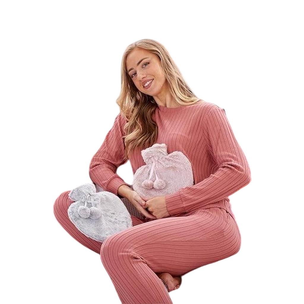 K Collection Heart Pom Pom 1L Hot Water Bottle Cover (Pack of 2)
