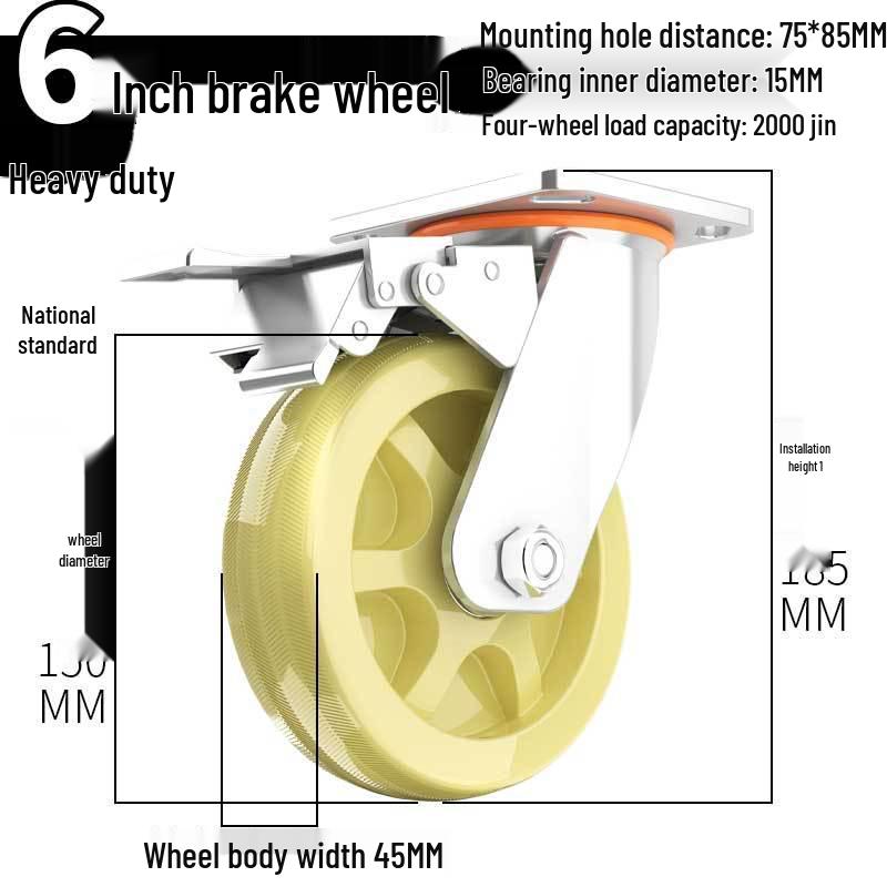 Heavy-Duty Swivel Casters with Brakes for Carts & Hand Trucks - Available In 3, 4, and 5 Inches