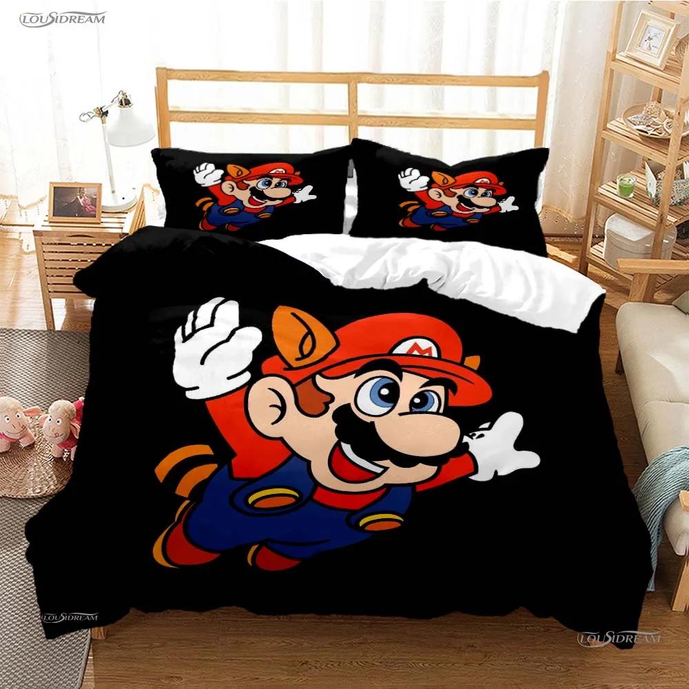 Mario Cartoon Game Cute All Season Duvet Cover Comforter Bedding Sets Soft Quilt Cover And Pillowcases Single/Double/Queen/King