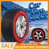 Car Red Black Anti Skiing Sock With High Resistance Fiber Anti Slip Silent Don't Damage Tire With Storage Bag & Gloves & Sleeves