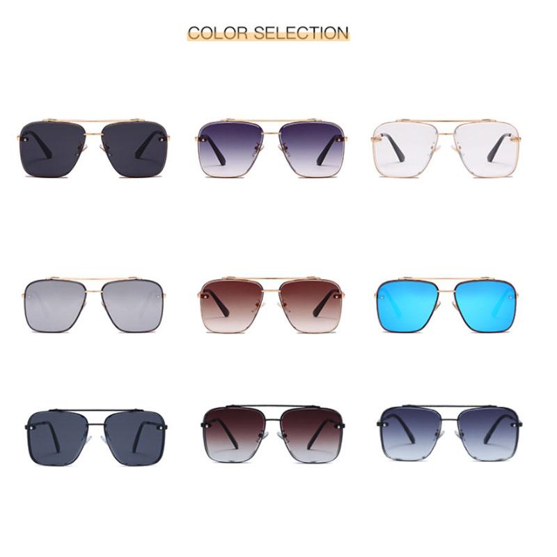 Luxury Brand Pilot Sunglasses Men Gradient Driving Sun Glasses Vintage Square Punk Eyewear Summer Fashion