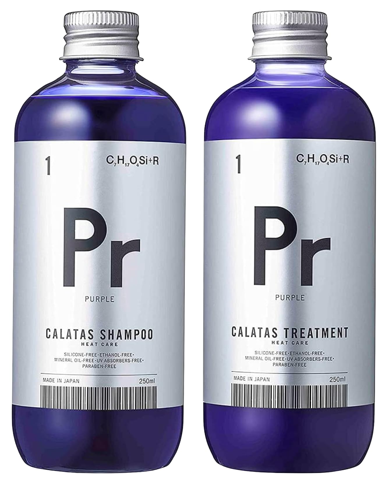 

CALATAS Heat Care Pr Shampoo Treatment Set with Original Sticker (Purple) &
