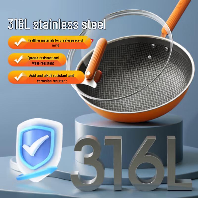 Kangbach 316L Stainless Steel Honeycomb Non-stick Wok