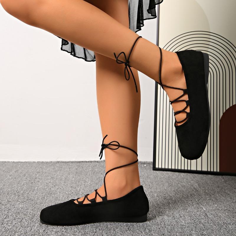 Low Heel Spring/Summer New Cross Strap Shallow Single Shoes Women's Flat Casual Single Shoes Women