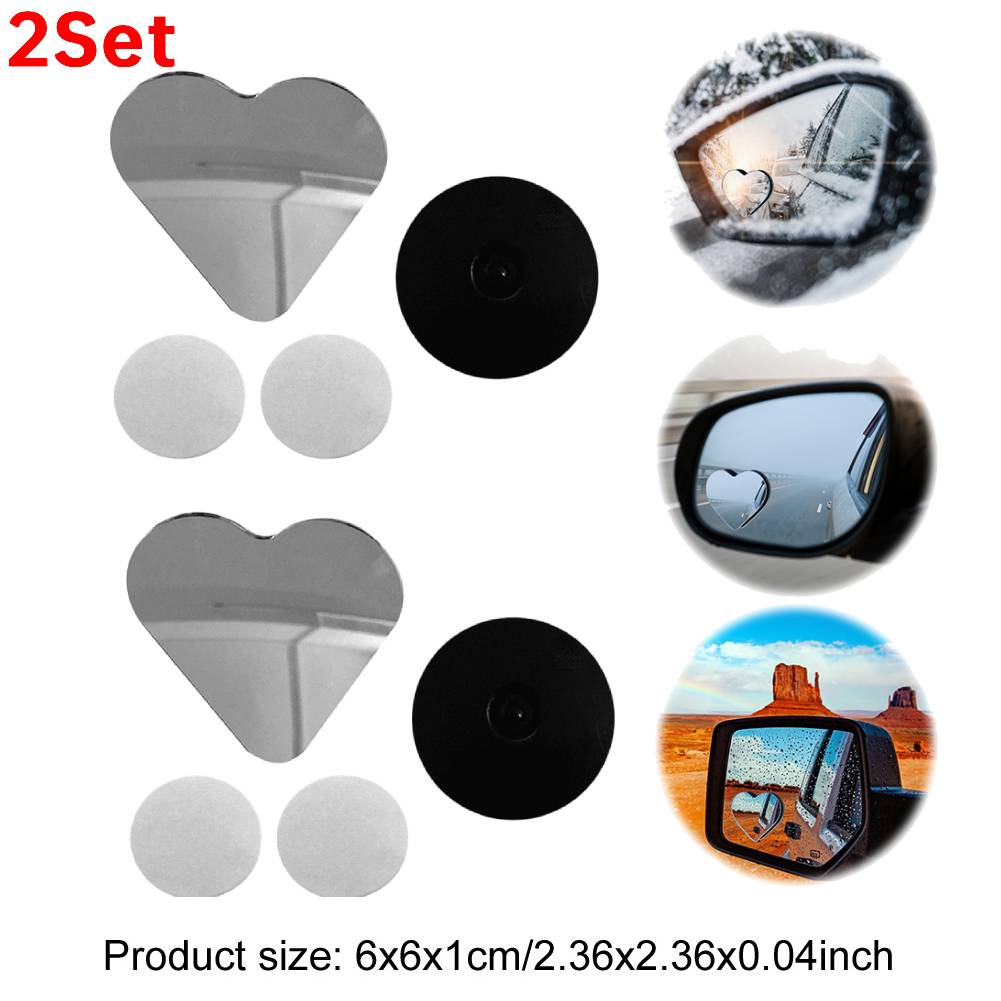 2set Heart Shaped Blind Spot Mirrors for Cars Side View Mirror Frameless Vehicle Side Mirror Adjustable Car Accessories for SUVs