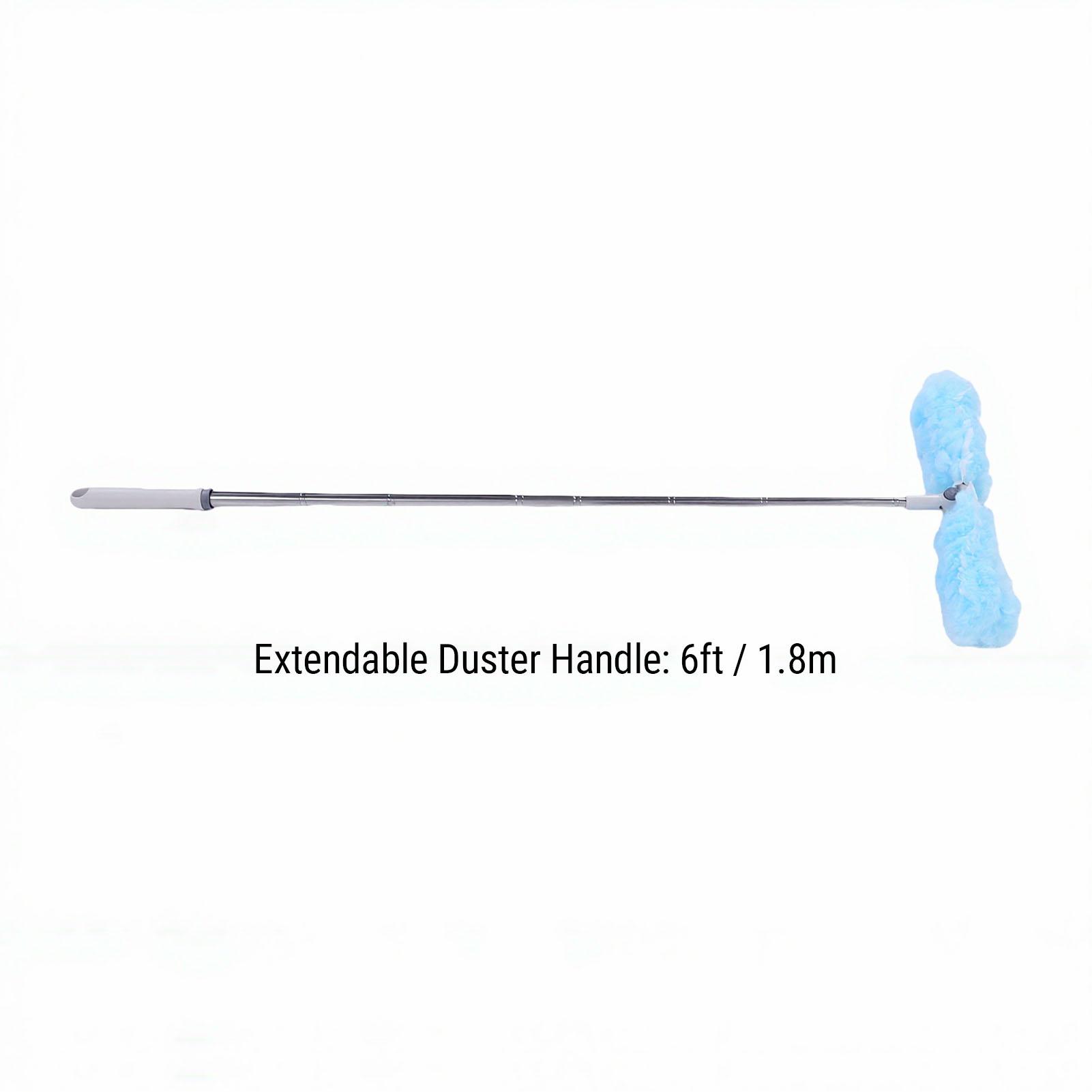 6ft Extendable Duster with 10 Refills Window Cobweb Removal Duster for Home Cleaning Ceiling Fan