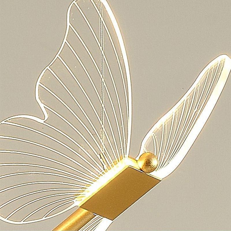 Modern Acrylic Butterfly Spiral Staircase Chandelier Luxury for Living Room Dining Room Villa Home Decoration Lighting Lamps LED