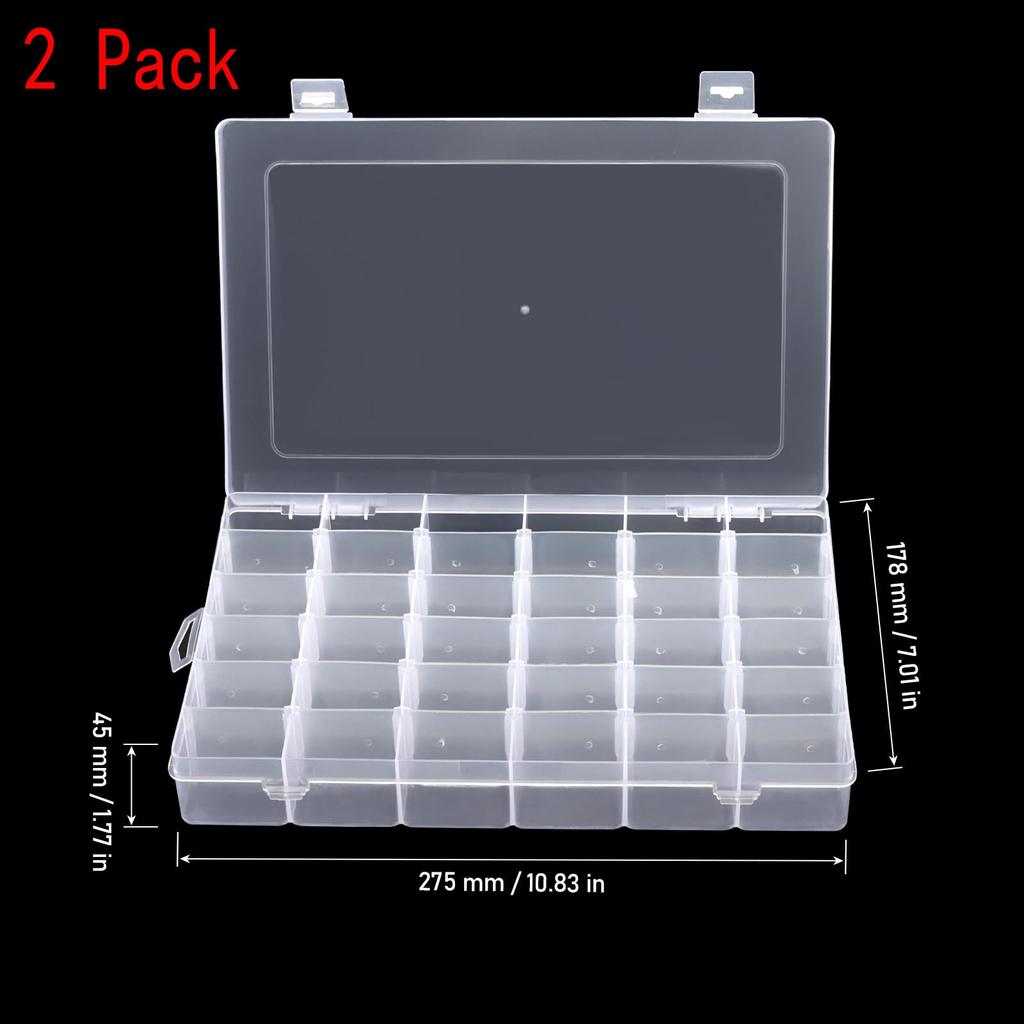 10/15/24/36 Grids Plastic Organizer Box Storage Container Jewelry Box With Adjustable Dividers For Beads Arts DIY Crafts Storage