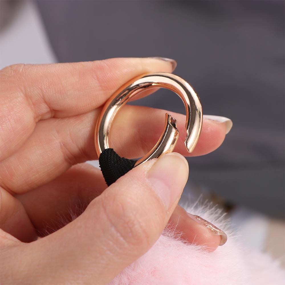 Kawaii Bunny Stuffed Keyring Stuffed Animal Furry Doll Pompom Bag Charm Car Trinket Plush Doll Key Pendant Rabbit Fur Keychain