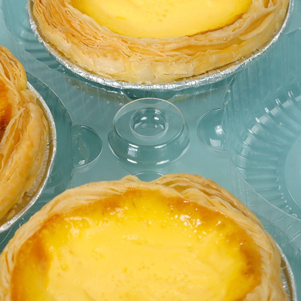 100pcs Disposable Portuguese Egg Tart Paaging Box Plastic Baking Cake Case  Kitchen Cooking Tools