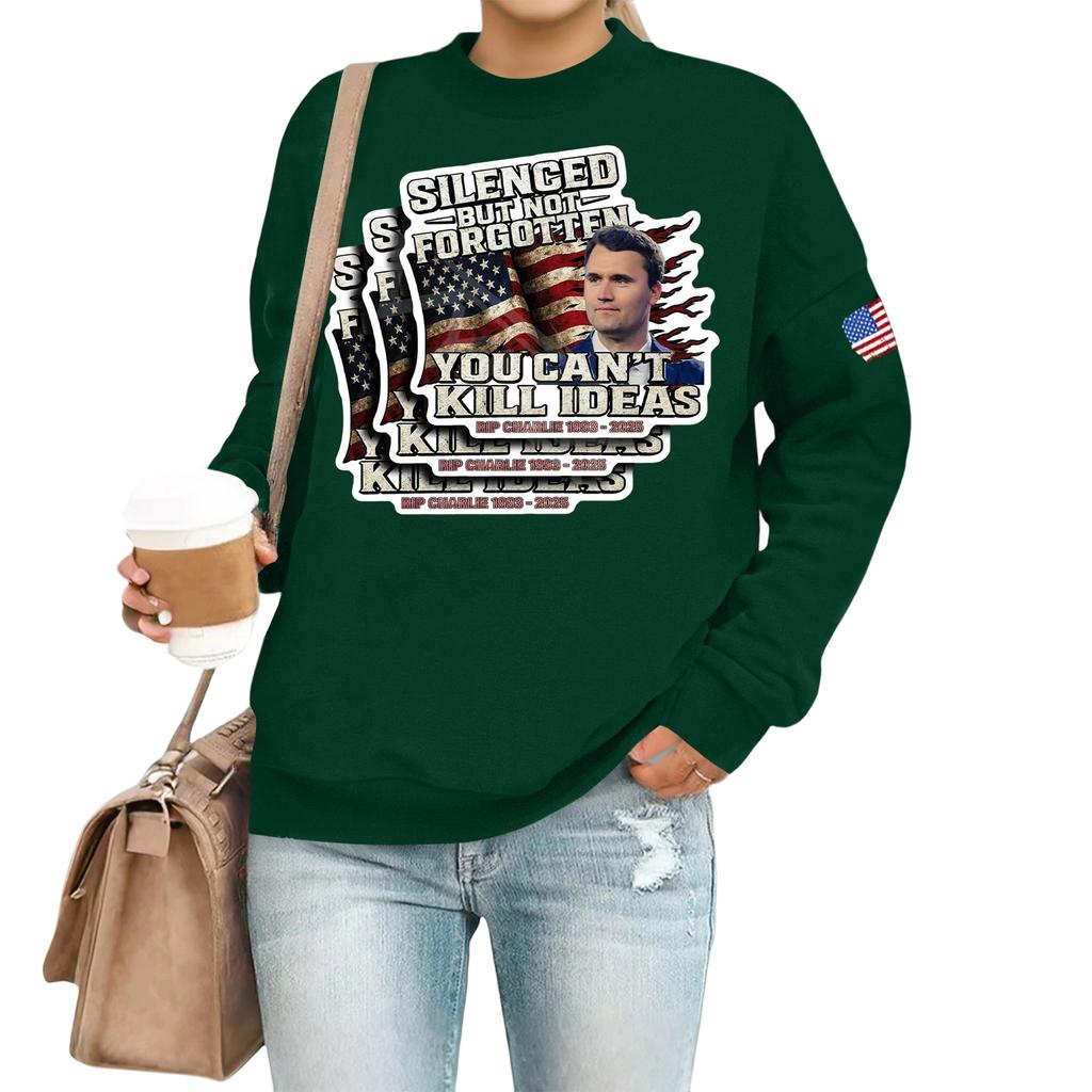 Women's Casual Fashion Round Neck Long Sleeve  Printed Sweatshirt