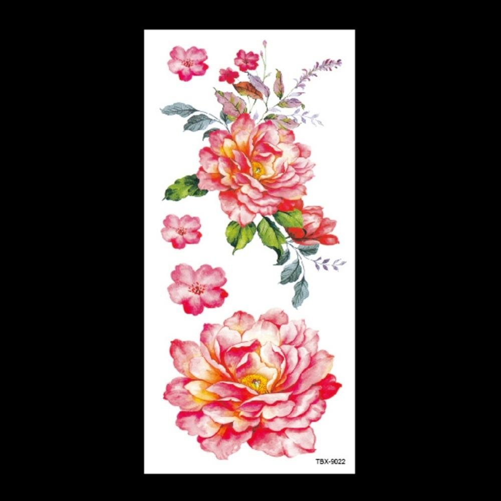 Lotus Green Leaf Flower Temporary Tattoo Stickers Floral Fake Tattoos Leg/ Arm/ Hand/Foot