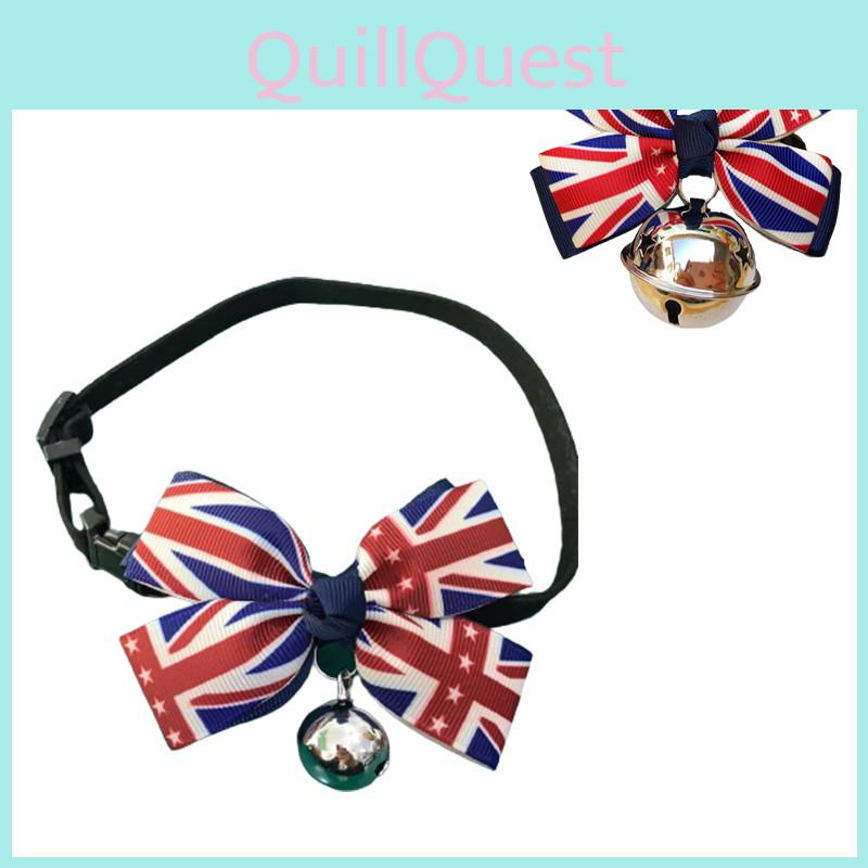 Klasyczna muszka Union Jack obroża dla psa z dzwoneczkiem i biżuterią dla bichona teddy i innych