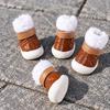 4 Pieces Pet Footwear Winter Dog Shoe with Soft Lining Paw Protector Boots