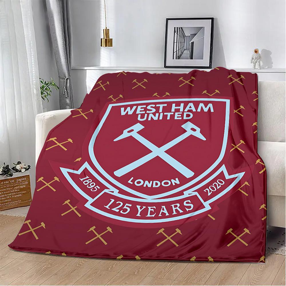 Hams Uniteds F.C Printed Blanket Picnic Blankets Warm Blanket Soft and Comfortable W-Wests Blanket Home Travel Birthday