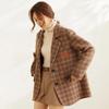 New Jacket Plaid Coat Suit Jacket Korean Version Loose Fit Women's High-end Imitation Cashmere Women's