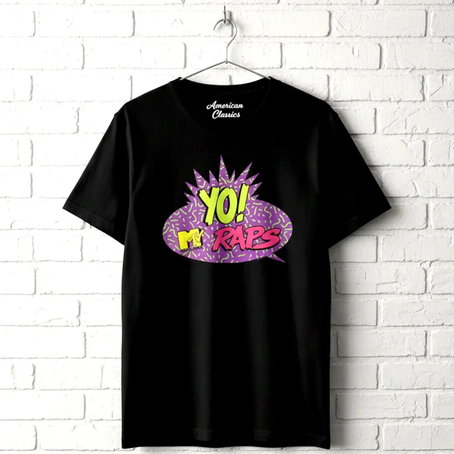 Yo MTV Raps Speech Bubble Logo Men s T Shirt Hip-Hop Music Videos Fab 5 Freddy XXL